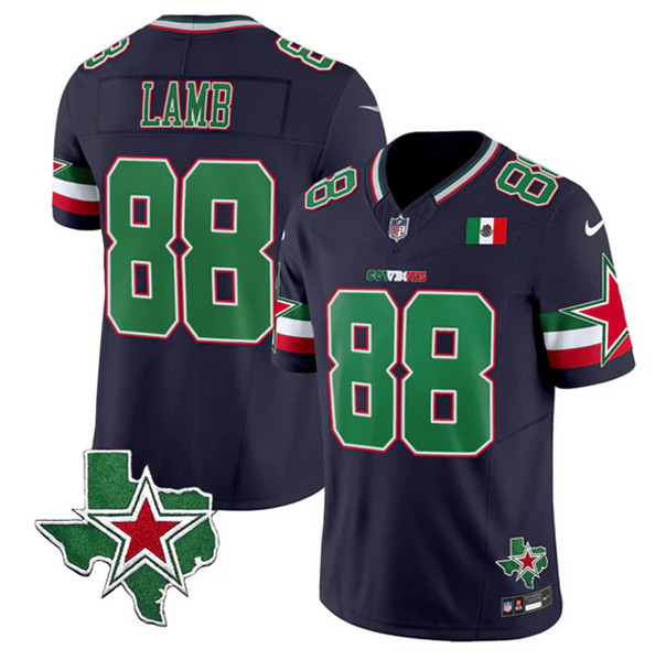 Men's Dallas Cowboys #88 CeeDee Lamb 2024 Mexico Navy F.U.S.E. Stitched Football Jersey